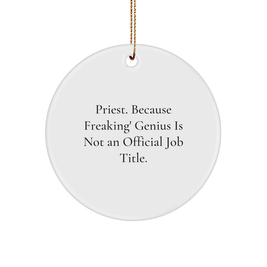 Funny Priest Gifts from Friends Christmas Unique Circle Ornaments for Priest, Men, Family, Women, Coworkers - Image 1