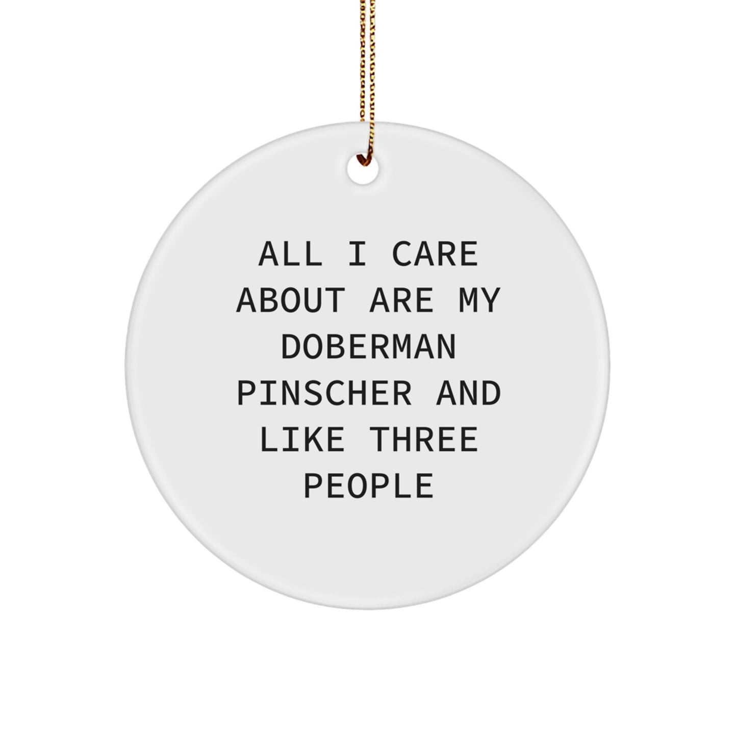 Funny Doberman Pinscher Dog Gifts from Friends to Family for Christmas Unique Ornaments Circle - Image 1