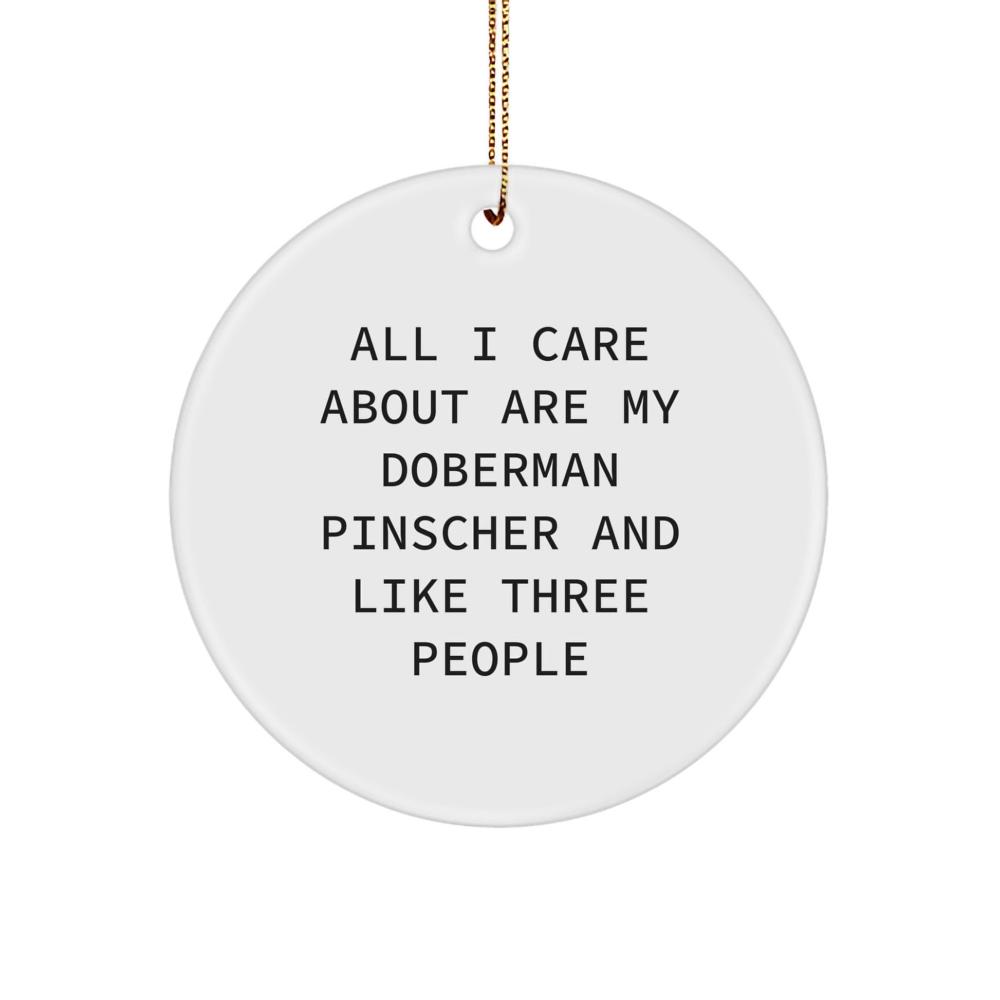 Funny Doberman Pinscher Dog Gifts from Friends to Family for Christmas Unique Ornaments Circle - Image 1