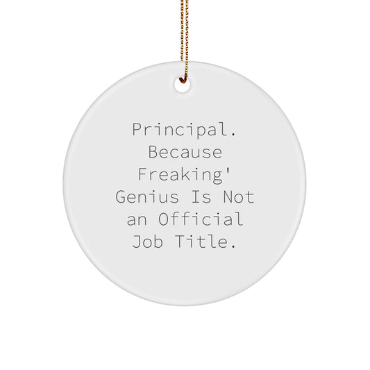 Funny Principal Gifts from Men to Friends - Principal Christmas Unique Ornaments Circle Shaped - Image 1