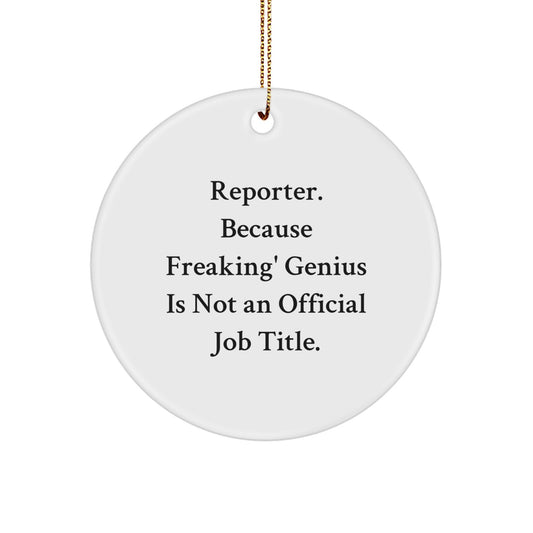Funny Reporter Gifts from Friends for Men, Women, Coworkers, Family - Unique Christmas Ornaments - Image 1