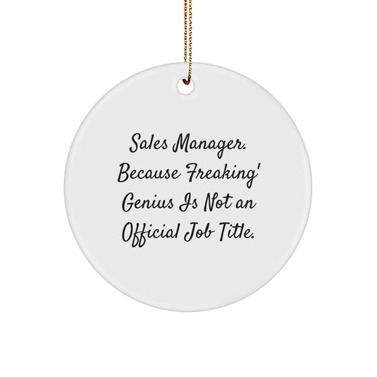 Funny Sales Manager Circle Ornament Gifts for Men from Friends, Unique Christmas Memorable Presents for Sales Managers with Inspirational Quote - Image 1