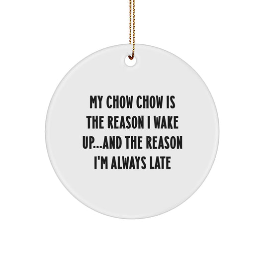 Funny Chow Chow Dog Circle Ornament Gifts from Friends to Family this Christmas Season - Image 1
