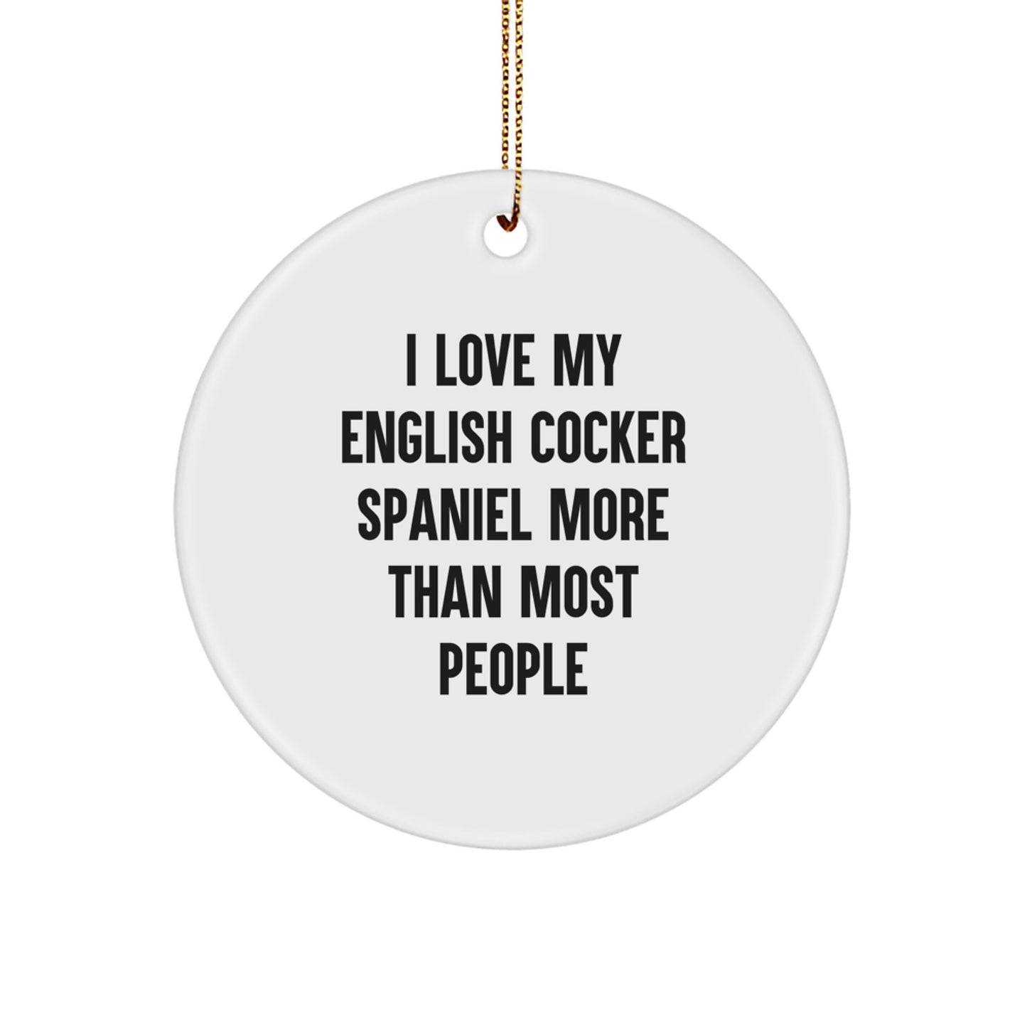 Funny English Cocker Spaniel Dog Lover Gifts from Family to Family - English Cocker Spaniel Dog Circle Ornament Unique for Christmas - Image 1