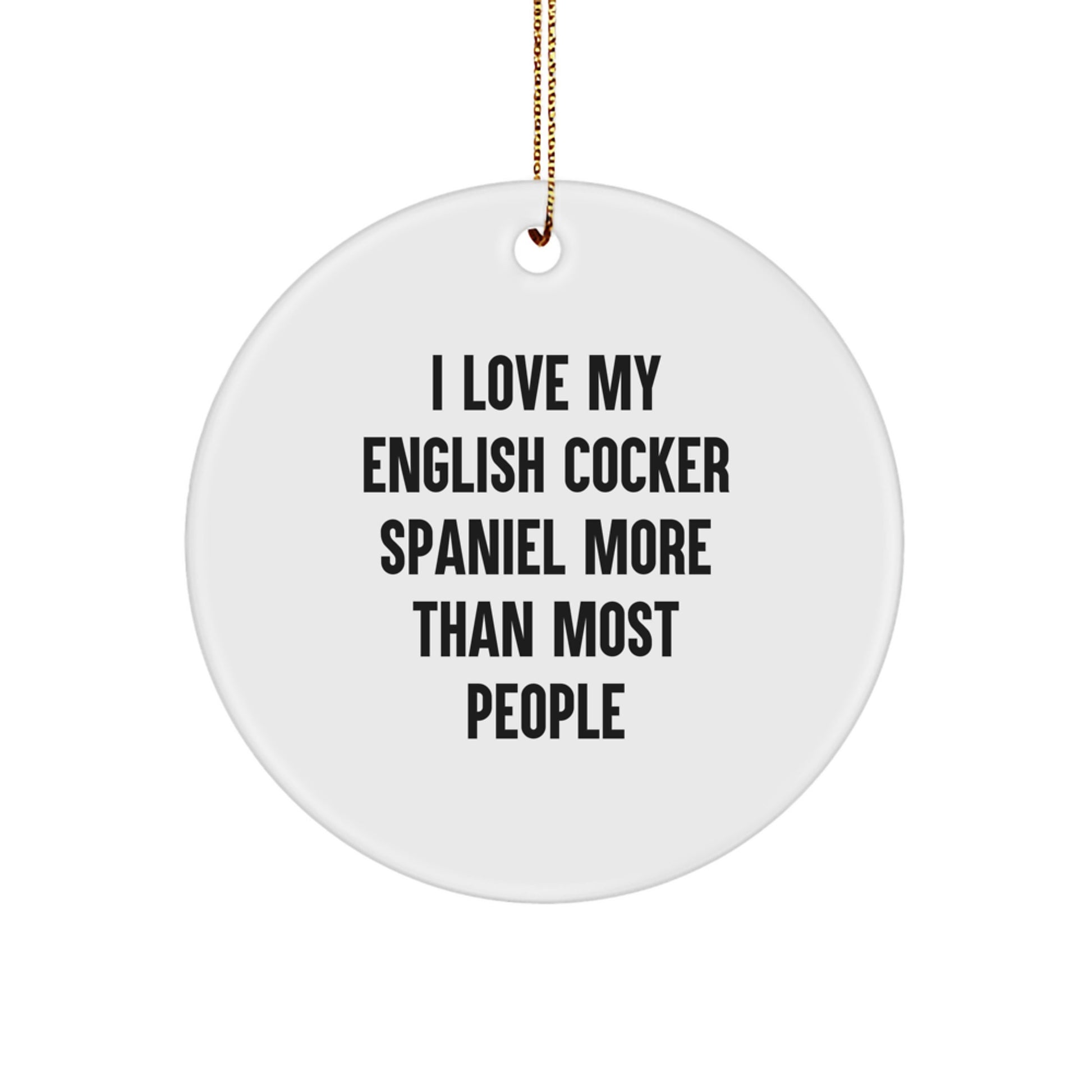 Funny English Cocker Spaniel Dog Lover Gifts from Family to Family - English Cocker Spaniel Dog Circle Ornament Unique for Christmas - Image 1