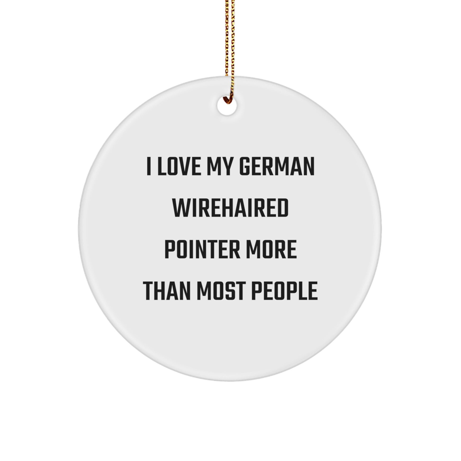 German Wirehaired Pointer Dog Christmas Circle Ornament Gifts from Family Friends - Image 1