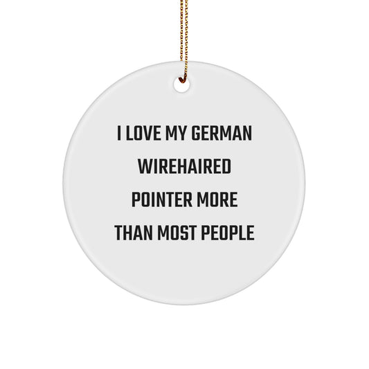 German Wirehaired Pointer Dog Christmas Circle Ornament Gifts from Family Friends - Image 1