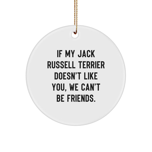 Funny Jack Russell Terrier Dog Gifts for Men Women Friends Family - Cute Christmas Unique Circle Ornament Gifts from Friends Family for Jack Russell Terrier Dog Lovers - Image 1