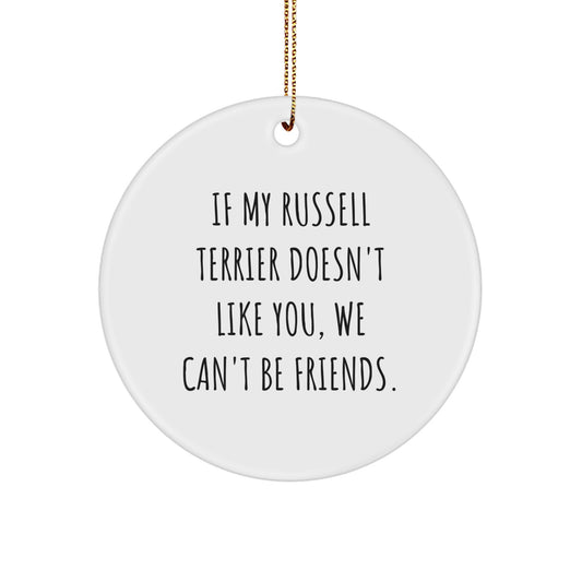 Funny Russell Terrier Dog Gifts for Men - Gifts from Friends - Circle Ornament for Russell Terrier Dog Lover - Russell Terrier Dog Christmas Unique Gifts - Image 1