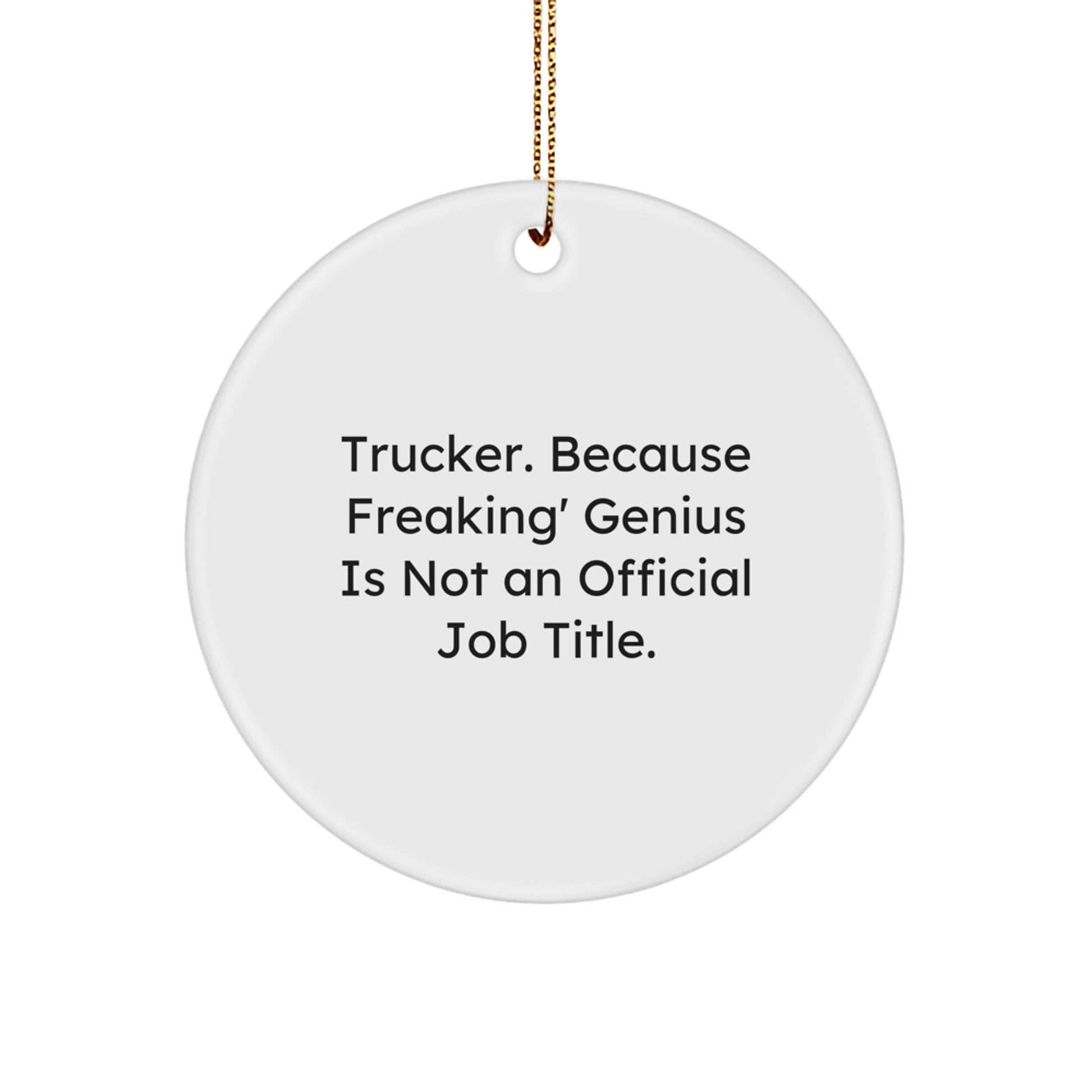 Funny Trucker Gifts from Men for Trucker Christmas Unique Ornaments Trucker Circle - Image 1