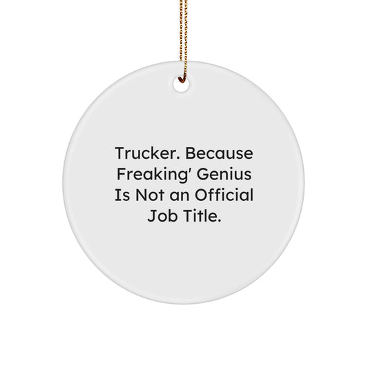 Funny Trucker Gifts from Men for Trucker Christmas Unique Ornaments Trucker Circle - Image 1
