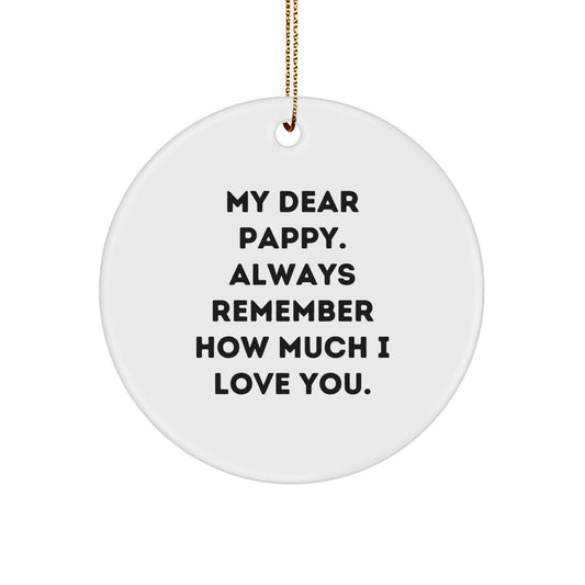 Pappy Keepsake White MDF Christmas Ornament for Him Gift Durable Glitz - Image 1
