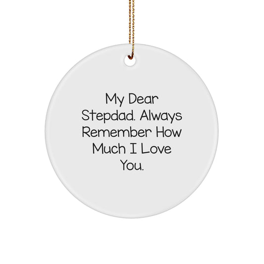 Funny Stepdad Quotes Circle Ornament Gifts from Family for Stepdad on Christmas - Image 1