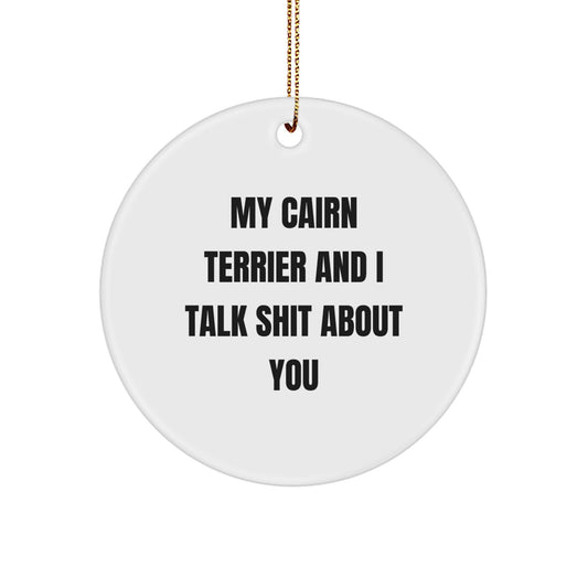 Cairn Terrier Circle Ornament Keepsake for Him Christmas Gift - Image 1