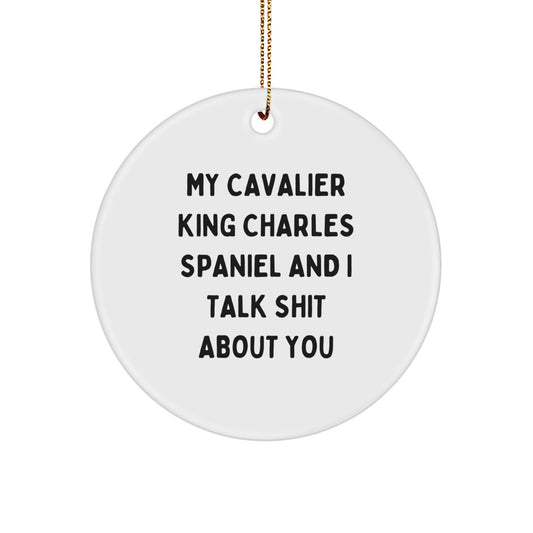 Funny Cavalier King Charles Spaniel Dog Circle Ornaments for Christmas Unique Gifts from Friends and Family - Image 1