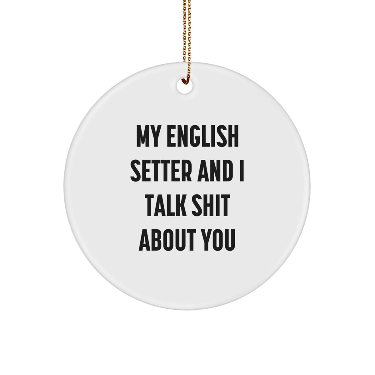 English Setter Circle Ornament Keepsake for Him Christmas Gift - Image 1
