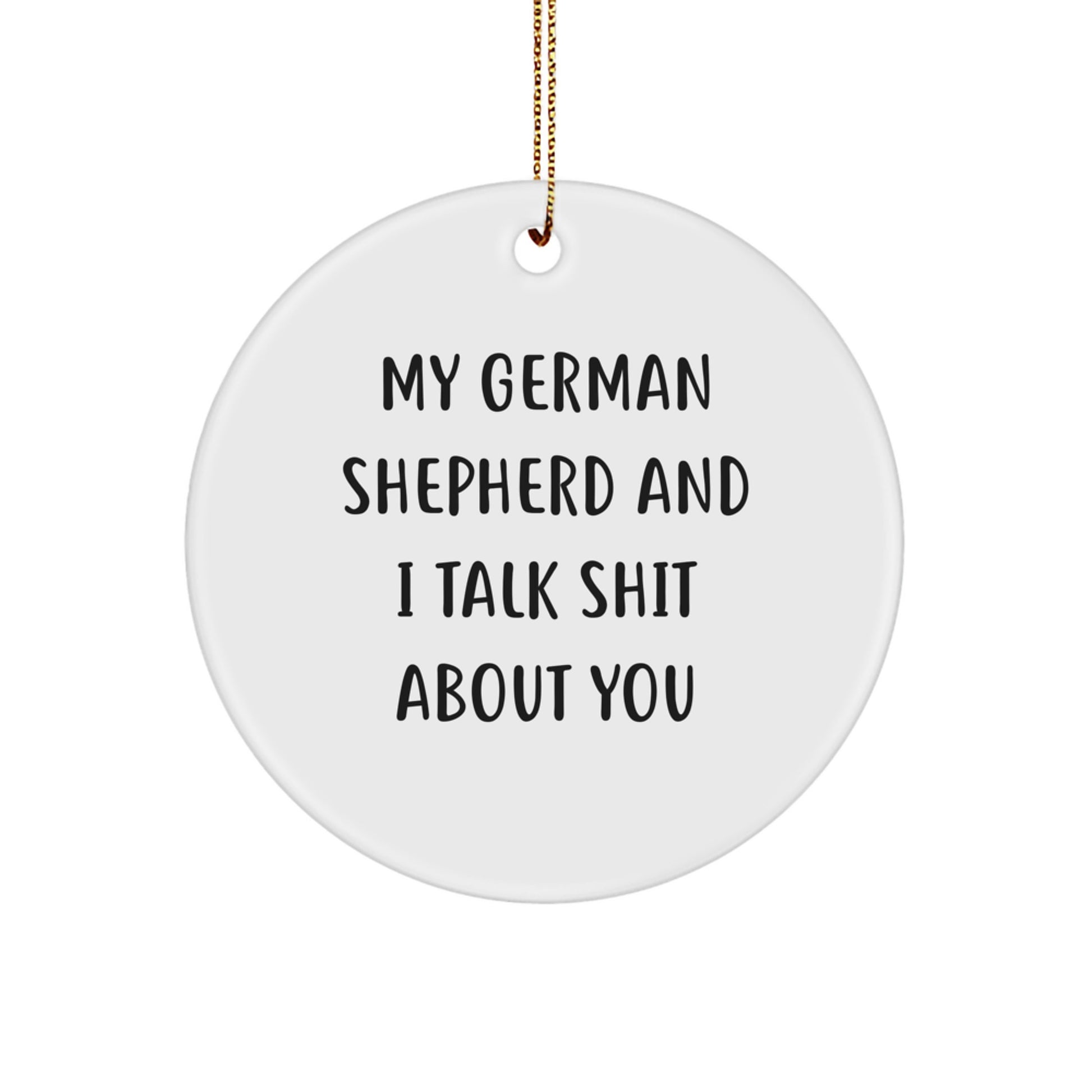 Funny German Shepherd Dog Gifts for Men, German Shepherd Ornaments Circle Shapes Christmas Unique Gifts from Friends, Family, Coworkers - Image 1