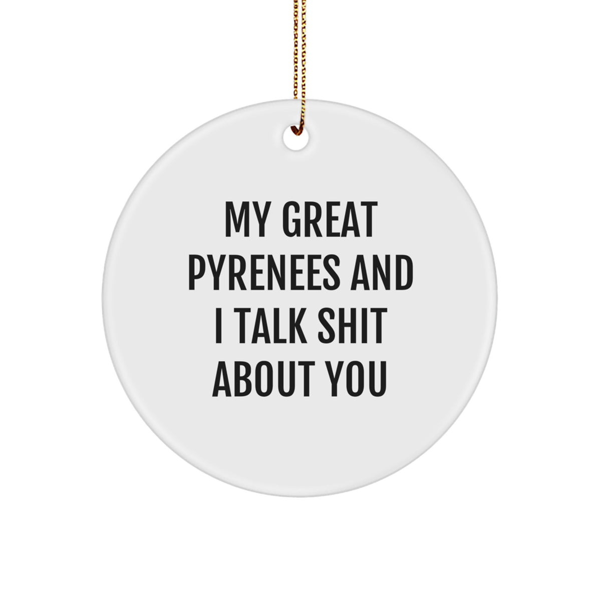 Great Pyrenees Dog Circle Ornament Christmas Unique Gift for Her Present - Image 1