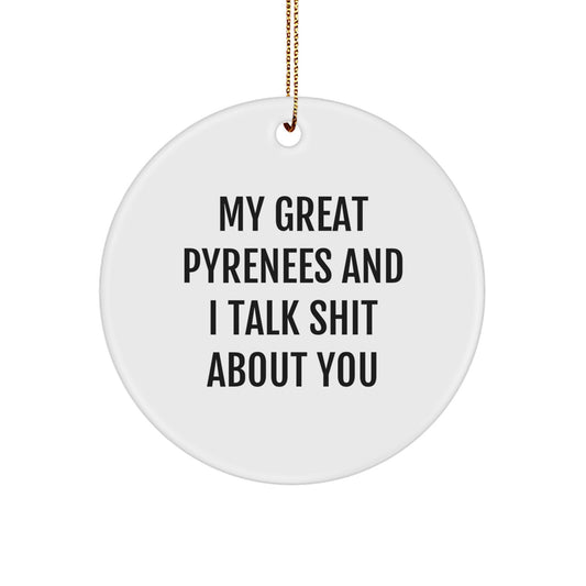Great Pyrenees Dog Circle Ornament Christmas Unique Gift for Her Present - Image 1