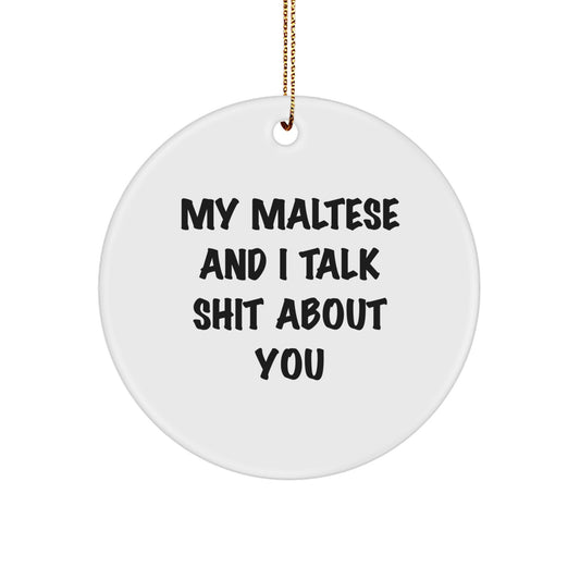 Maltese Dog Keepsake Christmas Ornament for Him Holiday Gift - Image 1