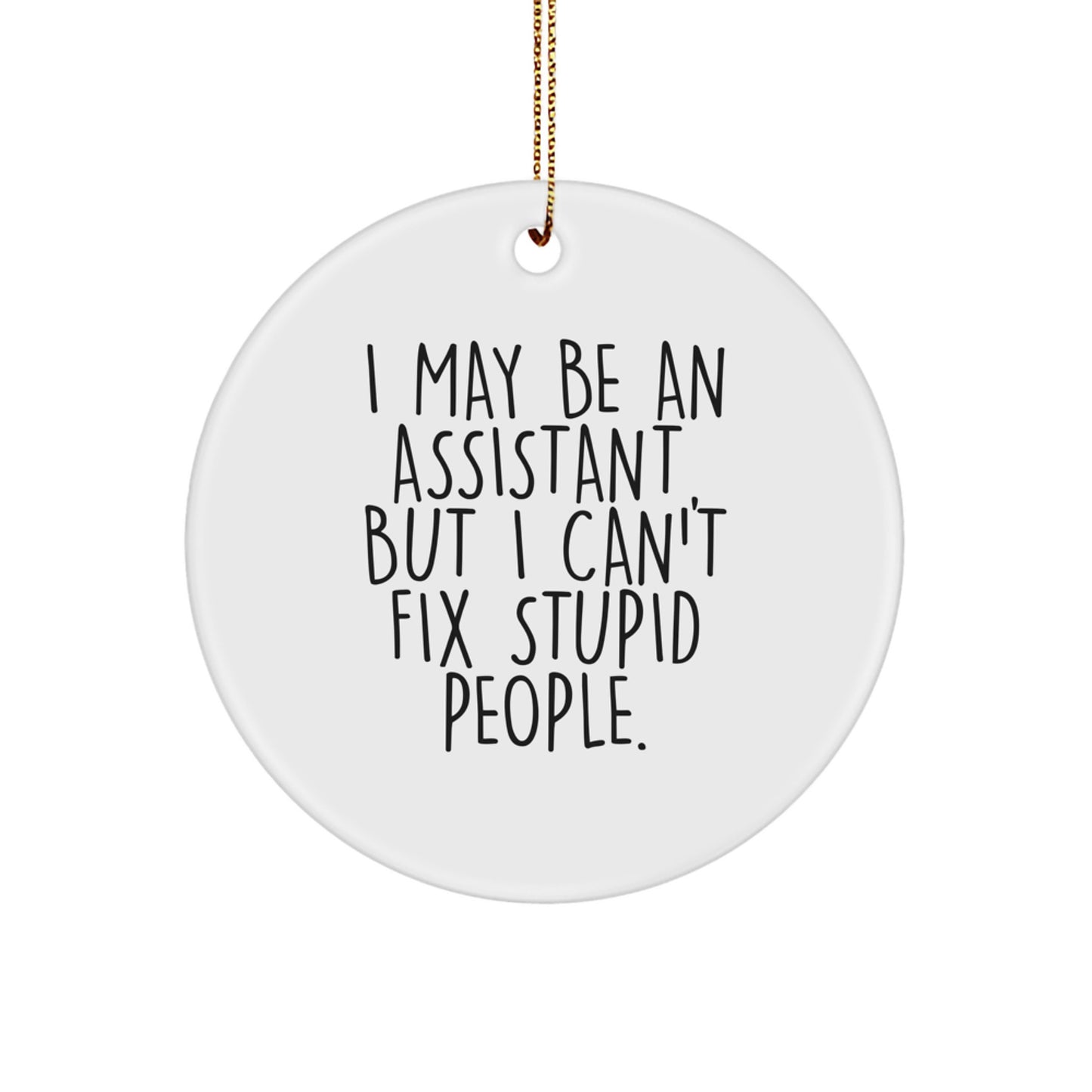 Funny Assistant Gifts from Friends, Circle Ornament - I May Be An Assistant, But I Can't Fix Stupid People. Christmas Unique Presents for Assistant - Image 1