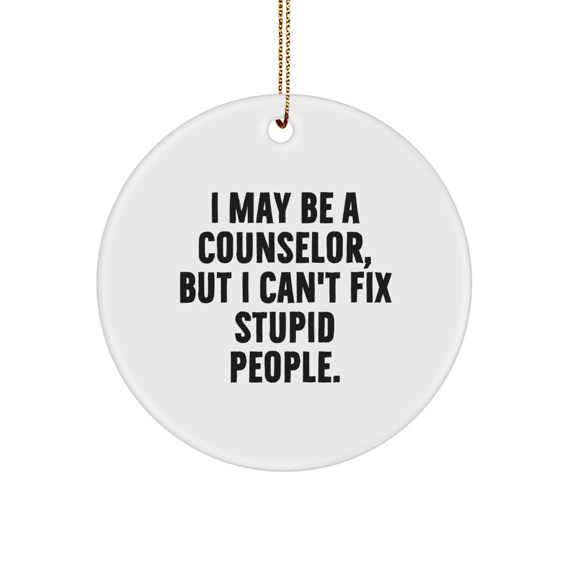 Funny Counselor Christmas Circle Ornament Gifts from Men to Women Coworkers and Friends - Image 1