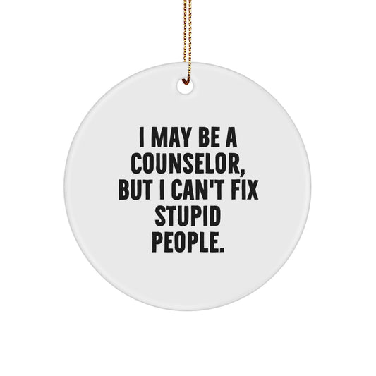 Funny Counselor Christmas Circle Ornament Gifts from Men to Women Coworkers and Friends - Image 1
