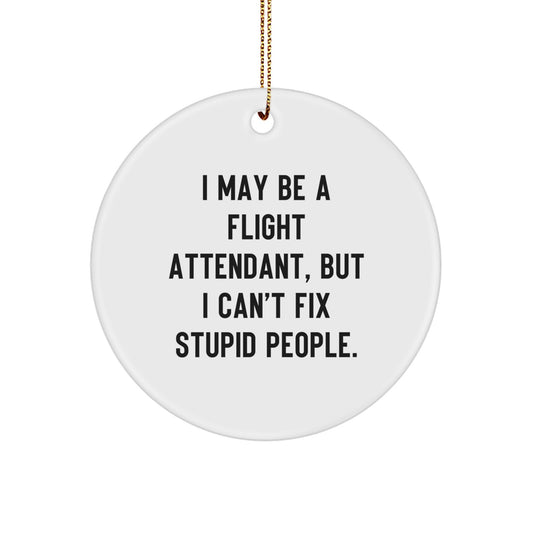 Funny Flight Attendant Gifts from Friends for Flight Attendant Women, Circle Ornament Christmas Unique Gifts - Image 1