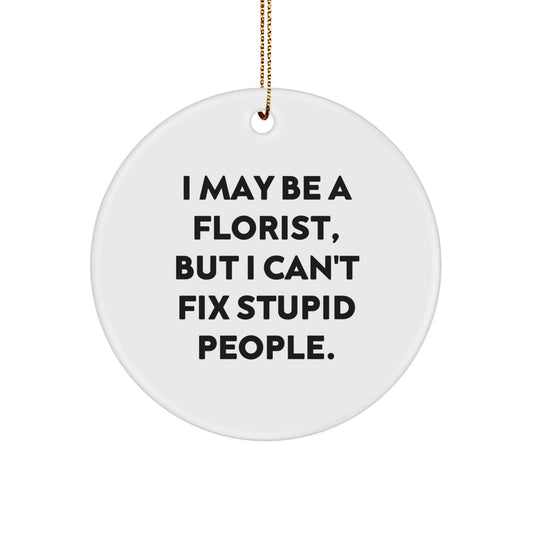 Christmas Gift for Her Florist Circle Ornament Present - Image 1