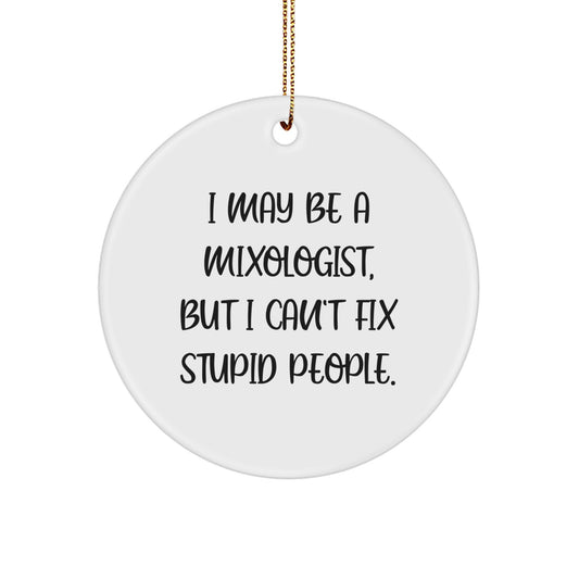 Funny Mixologist Circle Ornament Gifts from Friends, Humorous Christmas Unique Gifts for Mixologist Men, Women, Coworkers, Family - Image 1