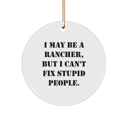 Christmas Gift for Her Rancher Circle Ornament Present with Quote - Image 1