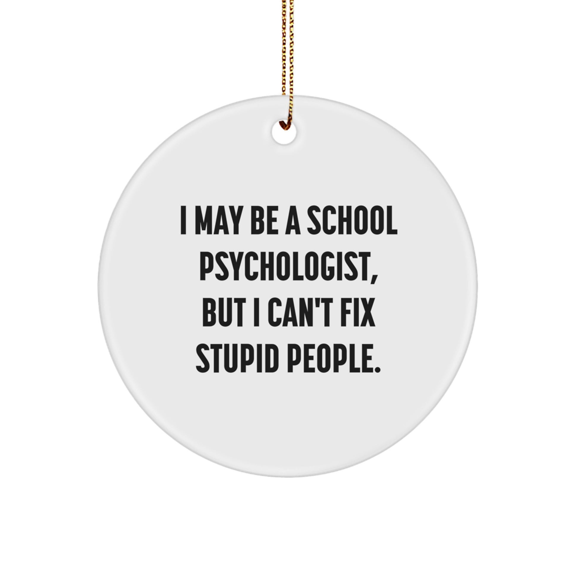 Funny School Psychologist Gifts for Men - I May Be A School Psychologist, But I Can't Fix Stupid People. Christmas Unique Ornaments for School Psychologists from Friends - Image 1