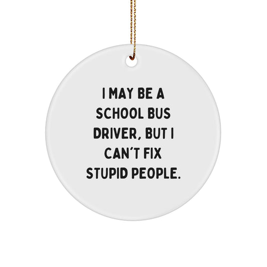 Sarcastic School Bus Driver Christmas Ornament Gift for Friends - Image 1