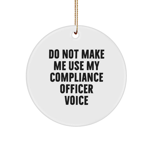 Funny Compliance Officer Gifts from Christmas Circle Ornaments for Men and Women Coworkers - Image 1