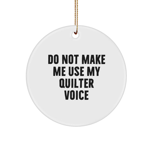 Circle Ornament for a Best Friend Gift, Quilter Keepsake, Christmas Tree - Image 1