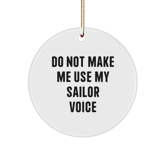 Christmas Gift Sailor Circle Ornament - A Stern Present for Her - Image 1