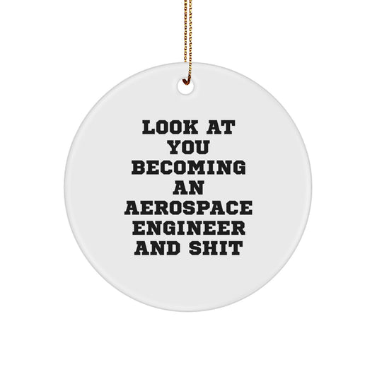 Sarcastic Aerospace Engineer Christmas Ornament Gift for Friends, 'And - Image 1