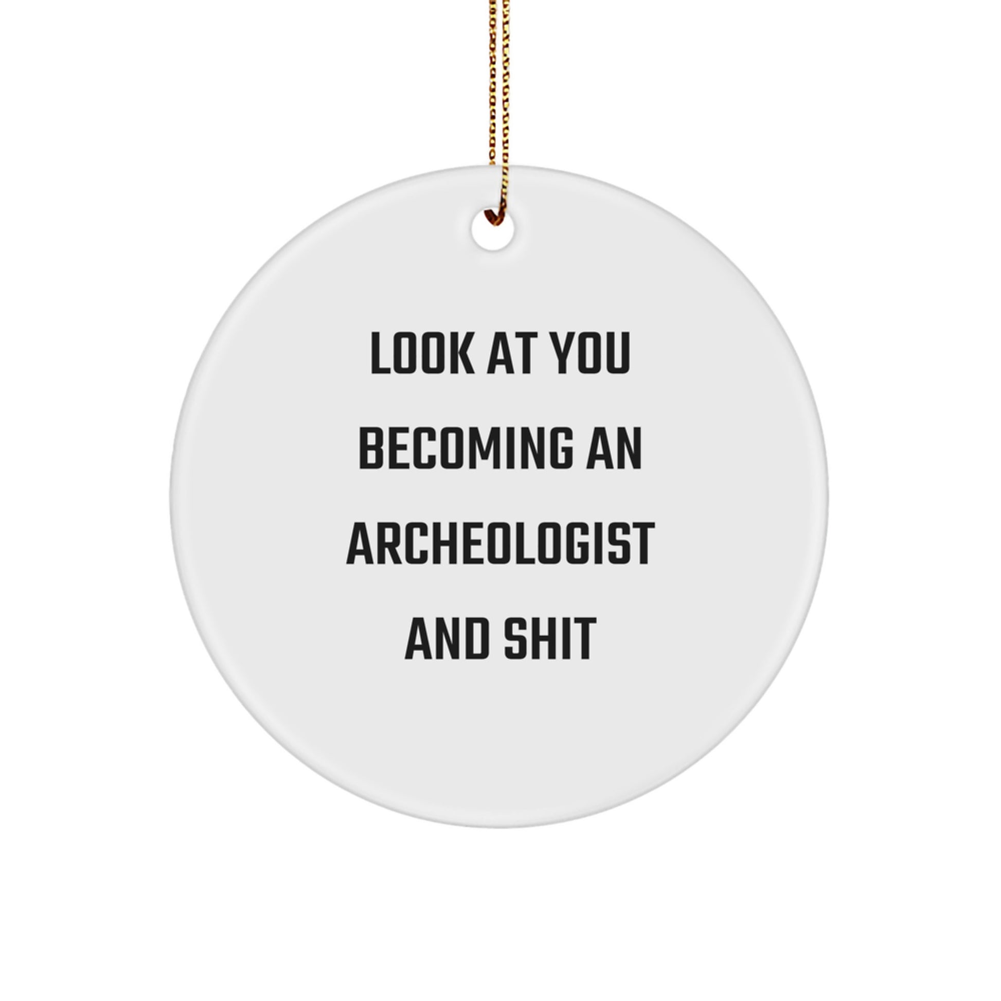 Funny Archeologist Gifts from Friends for Archeologist Men - Circle Ornament, Look At You Becoming An Archeologist And Shit, Christmas Unique Gifts - Image 1
