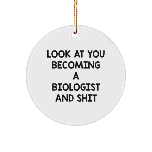 Biologist Circle Ornament Funny Idea for Coworkers Christmas Gift - Image 1