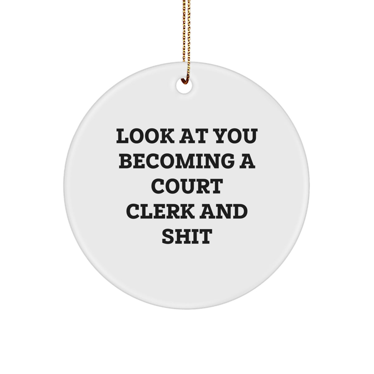 Christmas Ornament for Coworkers - Funny Court Clerk Gift Idea - Image 1