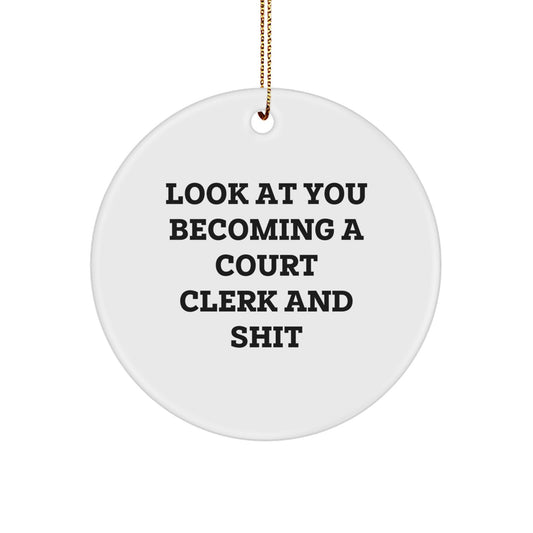Christmas Ornament for Coworkers - Funny Court Clerk Gift Idea - Image 1