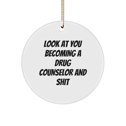 Christmas Ornament Funny Drug Counselor Gift Idea for Coworkers - Image 1