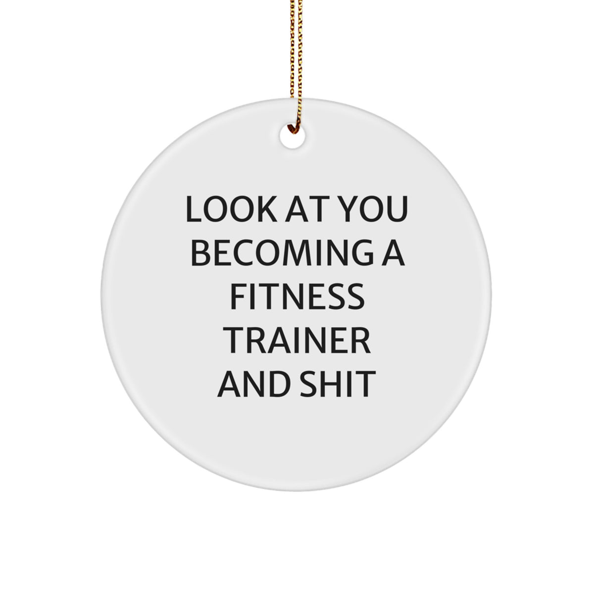 Fitness Trainer Circle Christmas Ornament Idea for Coworkers Gift - Image 1