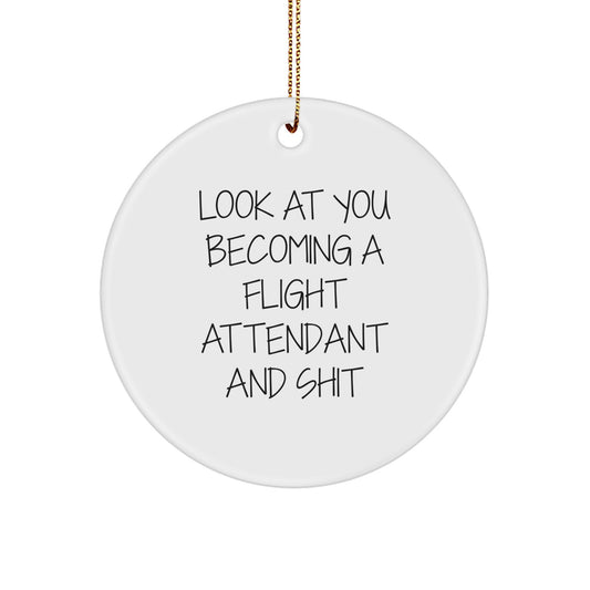 Flight Attendant Christmas Ornament Idea for Coworkers Surprise Gift - Image 1