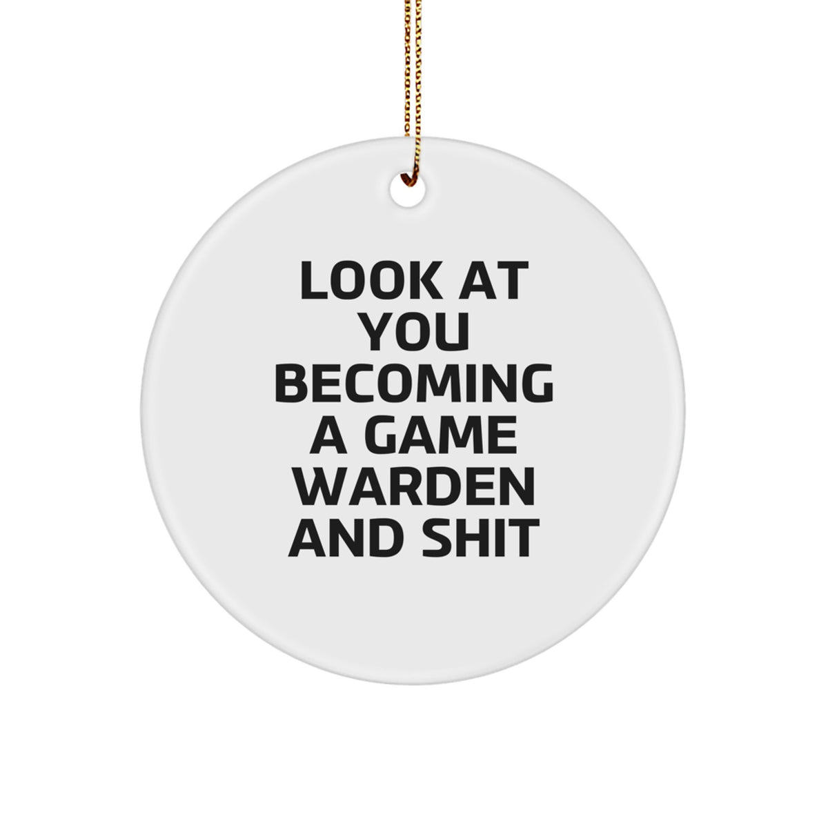 Playful Game Warden Circle Ornament Christmas Gift for Friends - Image 1