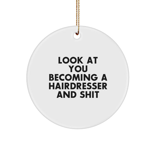 Hairdresser Favorite Circle Ornament for Kids Christmas Gift - Image 1