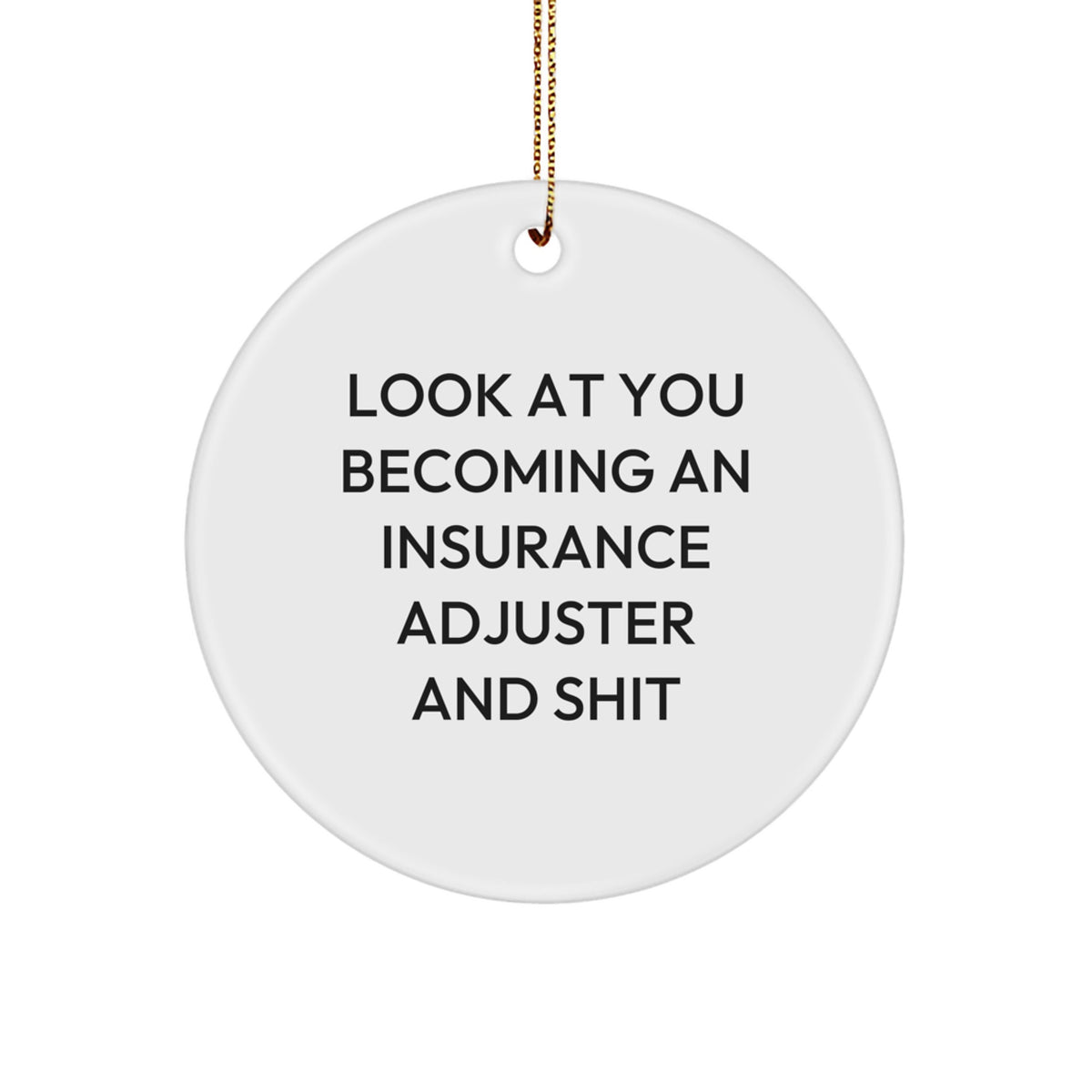 Humorous Insurance Adjuster Circle Ornament for Friends Christmas Gift - Image 1