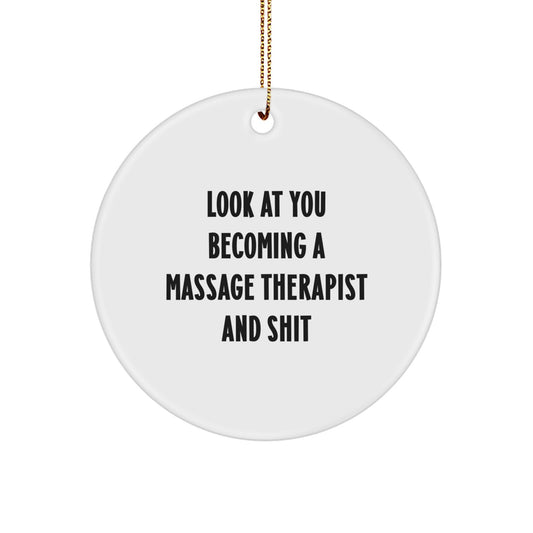 Massage Therapist Treasure Circle Ornament for Family Christmas Gift - Image 1