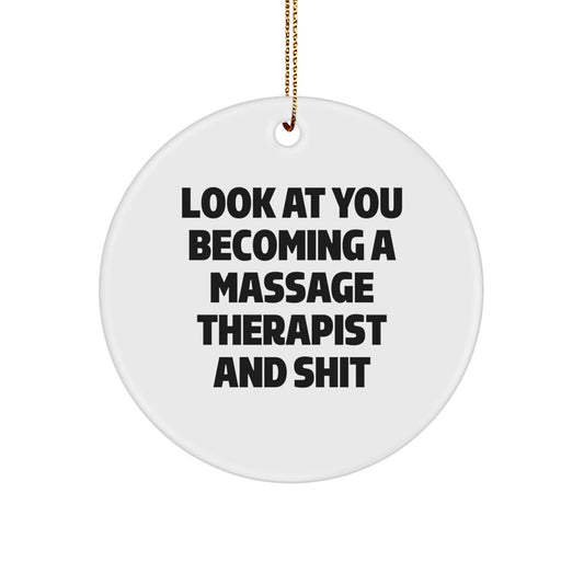 Massage Therapist Favorite Circle Ornament for Kids Christmas Gift - Image 1
