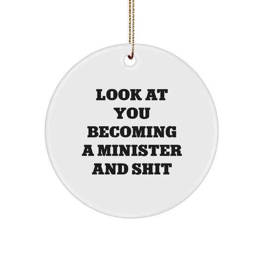 Sassy Minister Novelty Christmas Ornament for Friends Gift - Image 1